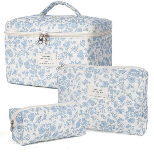 floral home storage cosmetic bag, view 3 - MRSLM
