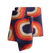 colorful rainbow cotton knitted throw blanket, view 8 - MRSLM