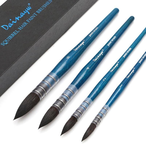 4-piece squirrel and horse hair watercolor brush set - MRSLM
