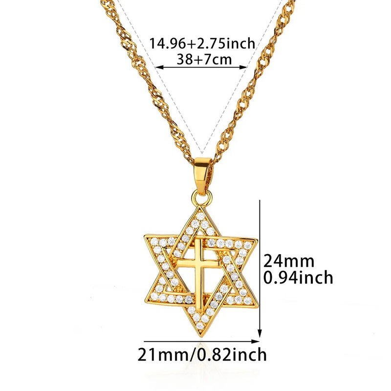 cubic zirconia star pendant necklace, view 7 - MRSLM