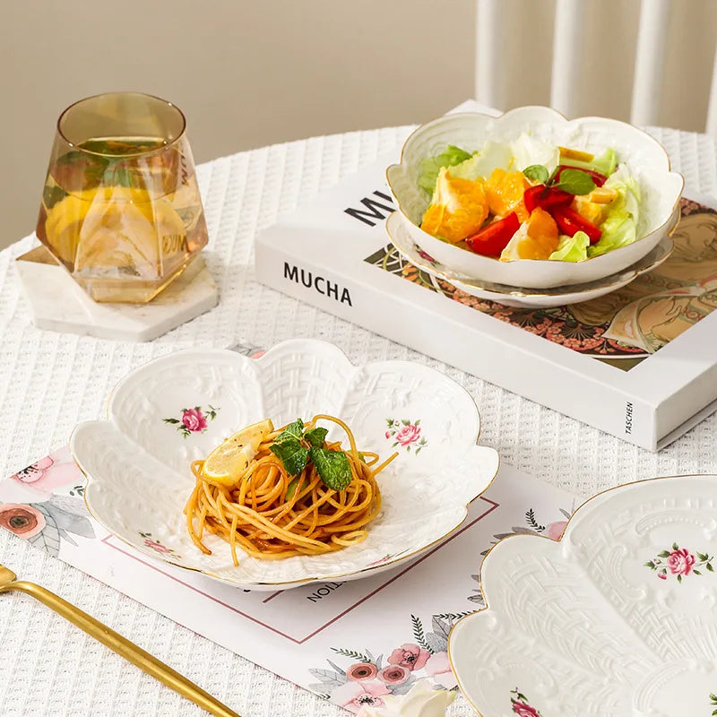 Retro floral ceramic dessert plate, view 6 - MRSLM