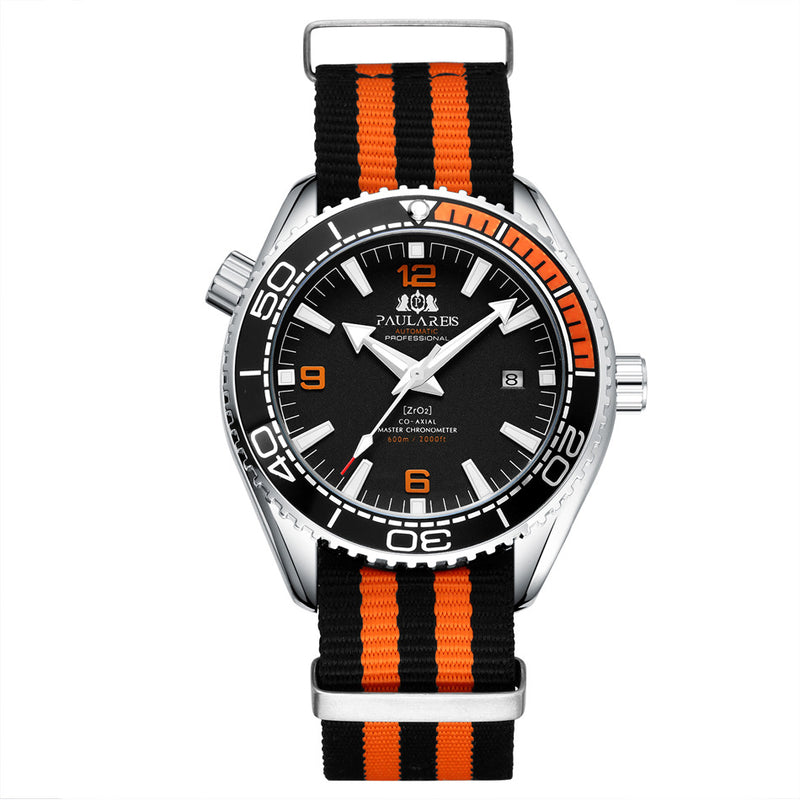 men's automatic mechanical canvas strap watch, view 2 - MRSLM