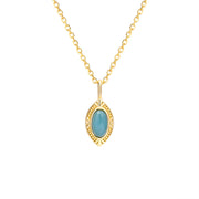 blue topaz and olive water drop necklace, view 2 - MRSLM