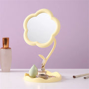 sunflower makeup mirror with jewelry hooks, view 2 - MRSLM