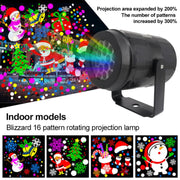 Rotating Christmas snowflake LED projector light, view 3 - MRSLM