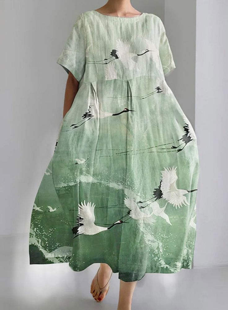 women's loose printed dress, view 8 - MRSLM
