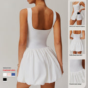 tennis sports dress fake two-piece, view 2 - MRSLM
