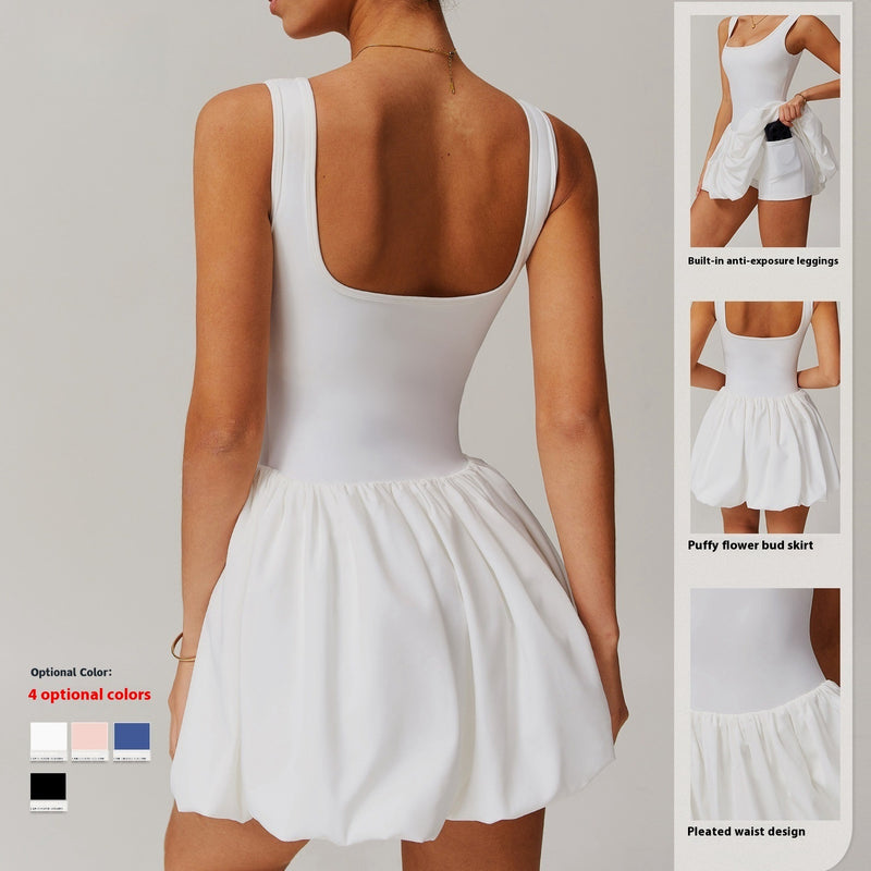 tennis sports dress fake two-piece, view 2 - MRSLM