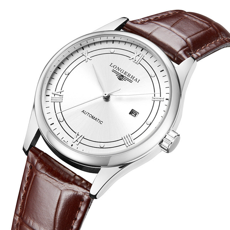 Men's leather strap quartz watch, view 2 - MRSLM