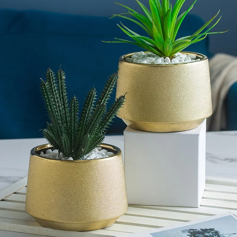 gold plated ceramic vase - MRSLM