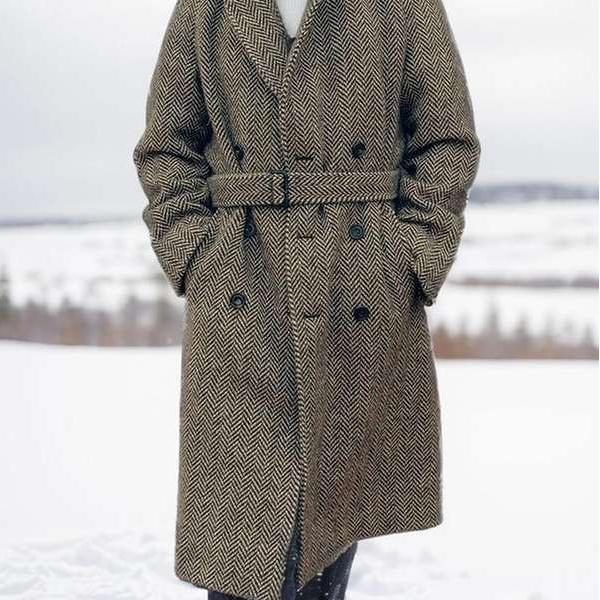men's woolen long coat - MRSLM