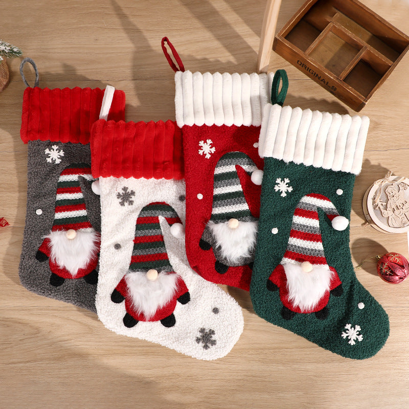 embroidered christmas stocking gift bag - MRSLM