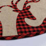 plaid linen tree skirt, view 2 - MRSLM