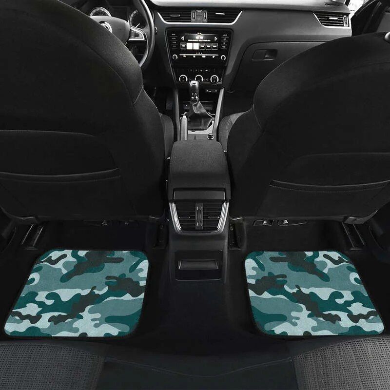 Forest green camouflage car floor mats, view 6 - MRSLM