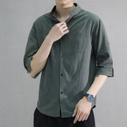 cotton and linen men's shirt, view 2 - MRSLM