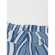 high-waist striped denim trousers, view 6 - MRSLM