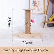 two-tier wooden cat scratching tower, view 7 - MRSLM