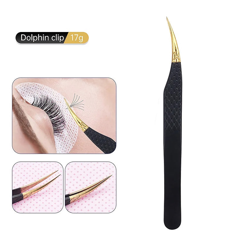 stainless steel eyelash tweezers, view 5 - MRSLM