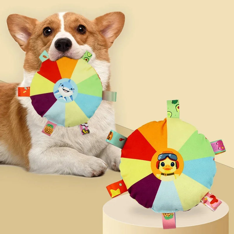 plush flying disc toy for dogs, view 6 - MRSLM