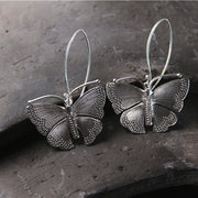 sterling silver butterfly vintage earrings, view 4 - MRSLM