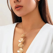 flower petal pendant choker necklace, view 8 - MRSLM
