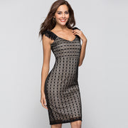 women's black lace sling dress - MRSLM