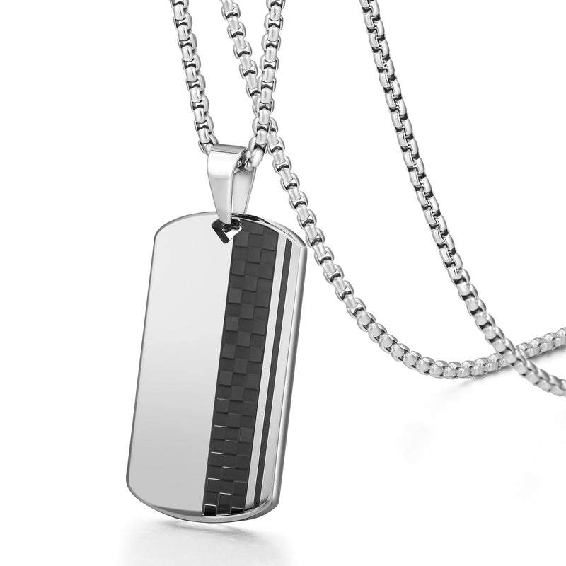 checkerboard pendant necklace, view 5 - MRSLM