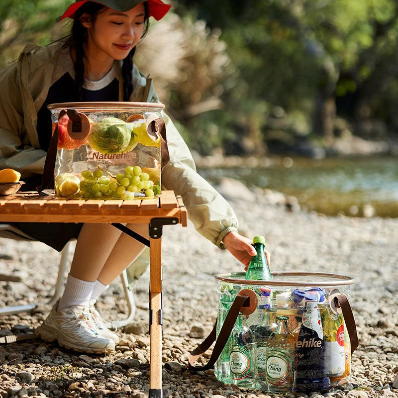 portable transparent folding bucket, view 5 - MRSLM