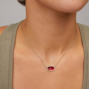 gold-plated crystal pendant necklace, view 9 - MRSLM