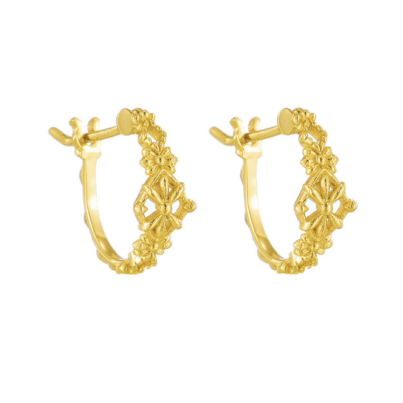 S925 silver star cross earrings, view 4 - MRSLM