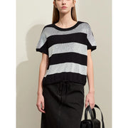 wide striped crewneck jumper, view 3 - MRSLM