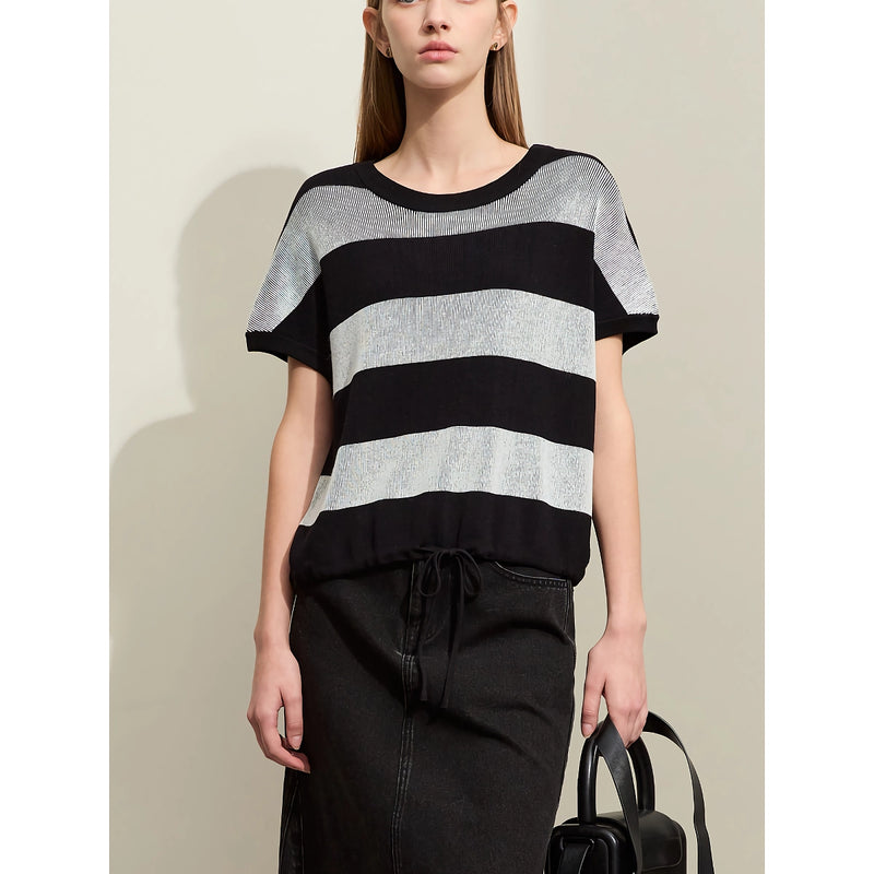 wide striped crewneck jumper, view 3 - MRSLM