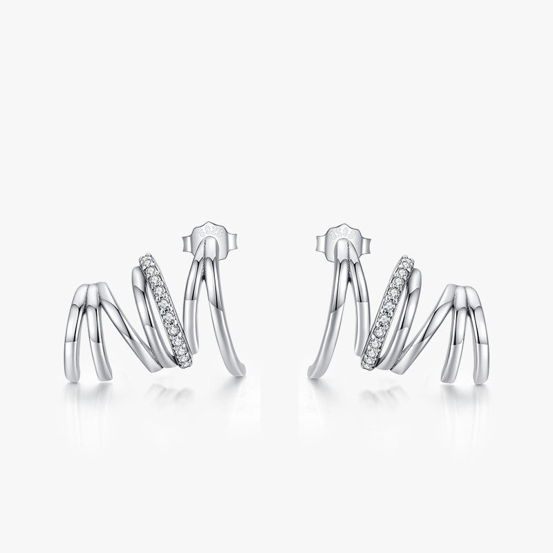 sterling silver stone-set earrings, view 2 - MRSLM