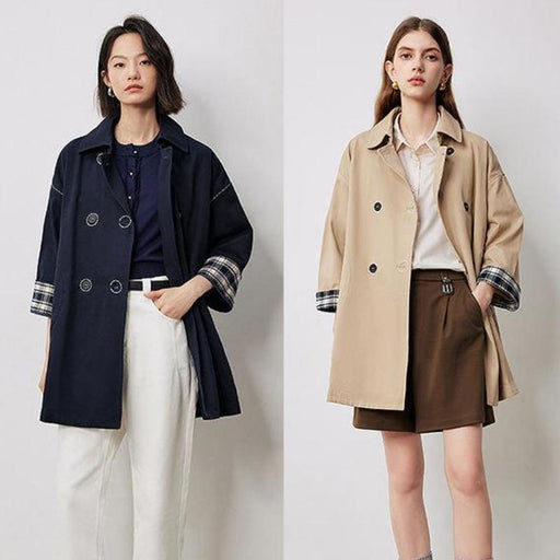 women's autumn long sleeve trench coat - MRSLM