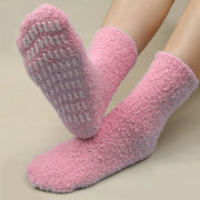 coral velvet anti-slip indoor socks, view 3 - MRSLM