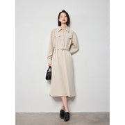 brushed long sleeve shirt dress, view 2 - MRSLM