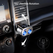 66W dual USB car fast charger with display, view 4 - MRSLM