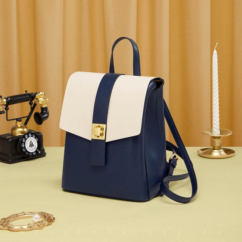 versatile leather fashion backpack, view 3 - MRSLM