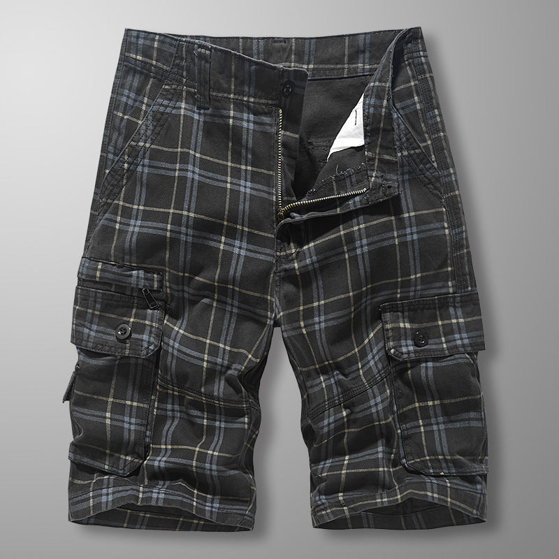 plaid workwear shorts, view 3 - MRSLM