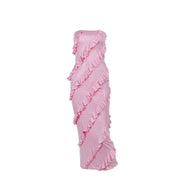 pink tassel tube top dress, view 5 - MRSLM