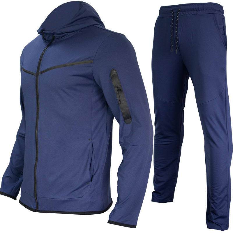 men's hooded coat and trousers sports set, view 8 - MRSLM
