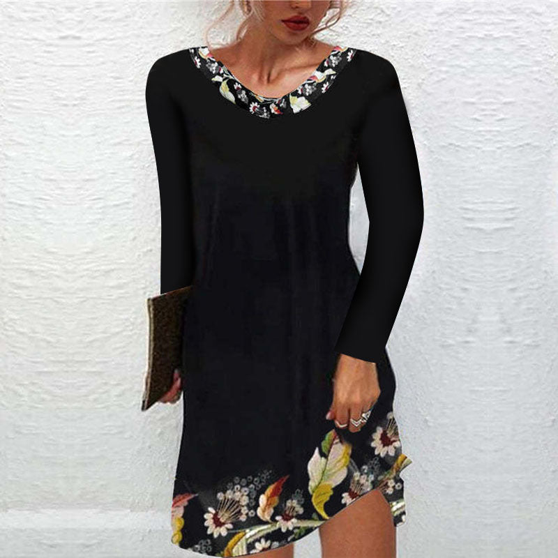 autumn and winter printed dress for women, view 11 - MRSLM