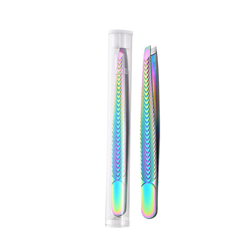 rainbow stainless steel eyebrow tweezers, view 8 - MRSLM