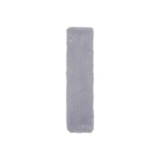 plush faux rabbit fur seat belt shoulder cover, view 3 - MRSLM