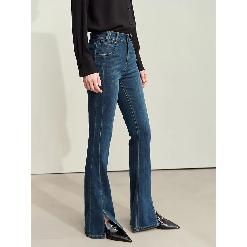 Women's retro slim fit flare jeans, view 5 - MRSLM