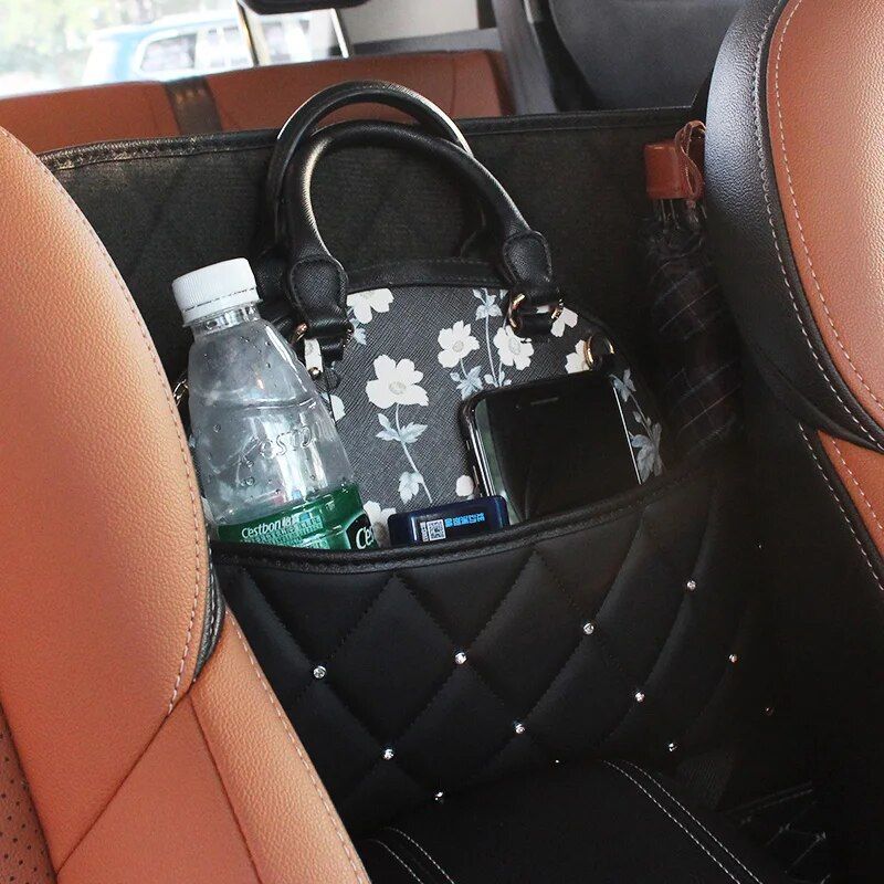 crystal rhinestone car seat organizer, view 9 - MRSLM