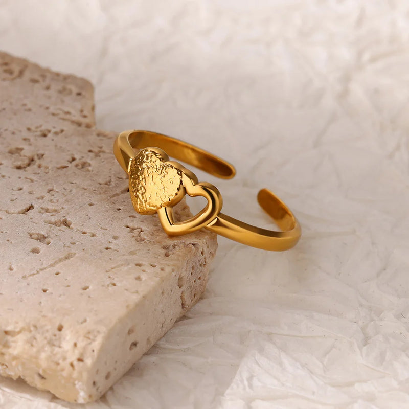 minimalist adjustable heart ring, view 5 - MRSLM