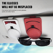 Leather car sun visor sunglasses holder, view 7 - MRSLM