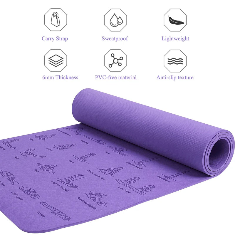 non-slip yoga and fitness mat, view 6 - MRSLM