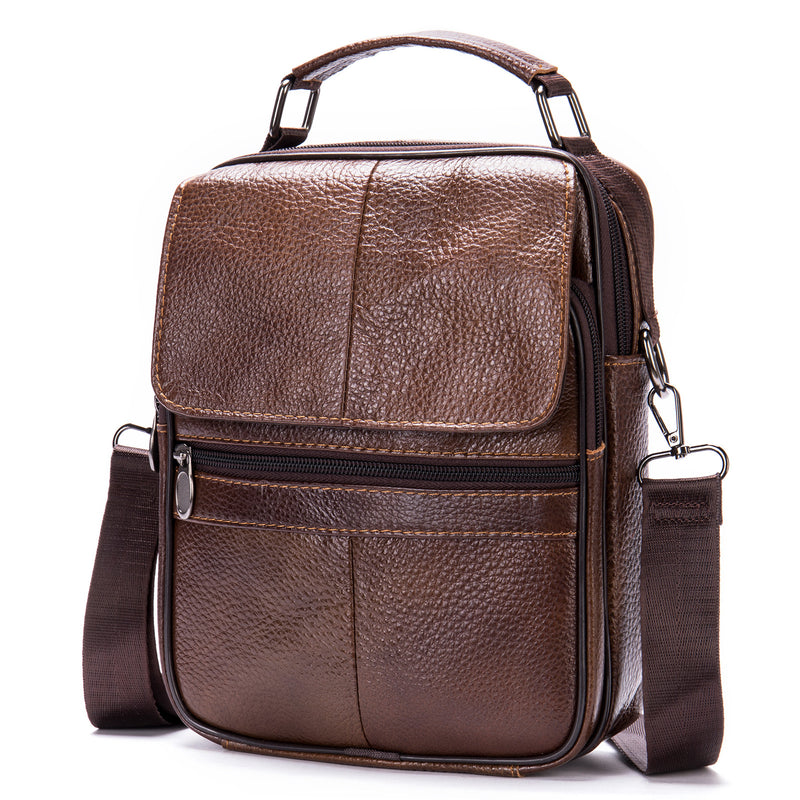 Men's leather satchel, view 6 - MRSLM